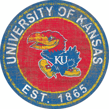 Kansas Jayhawks Heritage Logo Round Sign