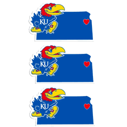Kansas Jayhawks Home State Decal, 3pk