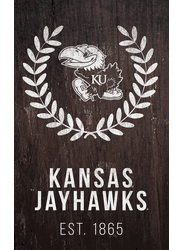Kansas Jayhawks Laurel Wreath 11x19 Sign