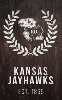 Kansas Jayhawks Laurel Wreath 11x19 Sign