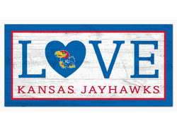 Kansas Jayhawks Love 6x12 Sign