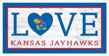 Kansas Jayhawks Love 6x12 Sign