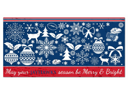 Kansas Jayhawks Merry and Bright 6x12 Sign