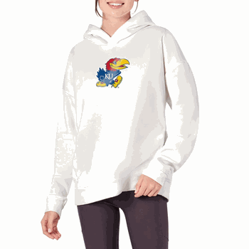 Kansas Jayhawks NCAA Kadi Hoodie with Zipper Pockets White Small