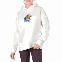 Kansas Jayhawks NCAA Kadi Hoodie with Zipper Pockets White XL