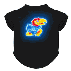 Kansas Jayhawks Neon Pet T-Shirt, X-Large