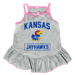 Kansas Jayhawks Pet Dress Grey Type Medium
