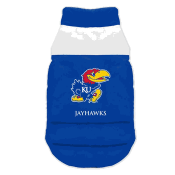 Kansas Jayhawks Pet Parka Puff Vest Extra Small