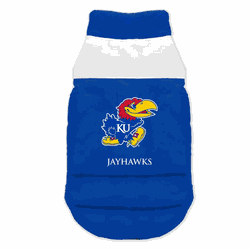 Kansas Jayhawks Pet Parka Puff Vest Extra Small