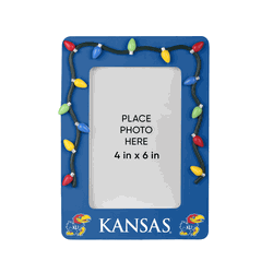 Kansas Jayhawks Picture Frame with Holiday Lights