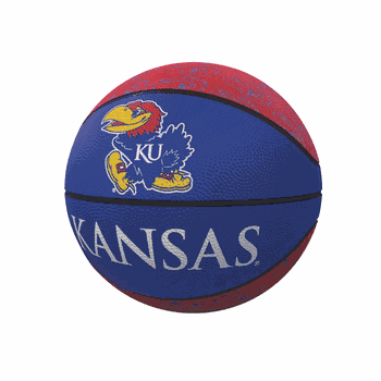 Kansas Jayhawks Repeating Logo Mini-Size Rubber Basketball
