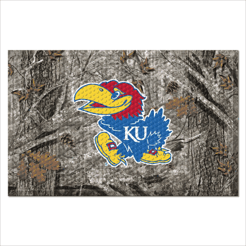 Kansas Jayhawks Rubber Scraper Door Mat Camo