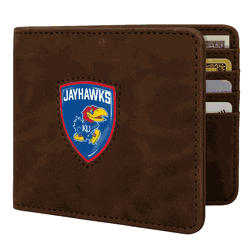 Kansas Jayhawks Shield Wallet - Brown
