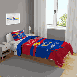 Kansas Jayhawks Slanted Stripe 4 PC Twin Bed in a Bag