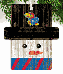 Kansas Jayhawks Snowman Ornament