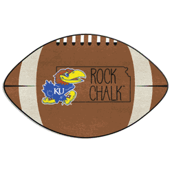 Kansas Jayhawks Southern Style Football Rug - 20.5in. x 32.5in.