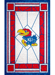 Kansas Jayhawks Stained Glass 11x19 Wood Sign