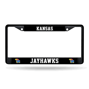 Kansas Jayhawks Standard Black Chrome Frame with Plastic Inserts 12