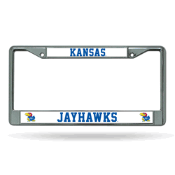 Kansas Jayhawks Standard Chrome Frame with Plastic Inserts 12" x 6" Car/Truck Auto Accessory