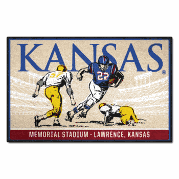 Kansas Jayhawks Starter Mat Accent Rug - 19in. x 30in. Ticket Stub Starter Mat