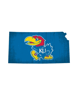 Kansas Jayhawks Team Color Logo State Sign