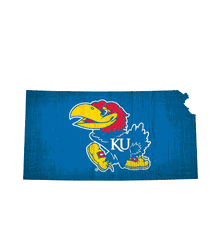 Kansas Jayhawks Team Color Logo State Sign