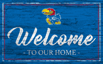 Kansas Jayhawks Team Color Welcome 11x19 Sign