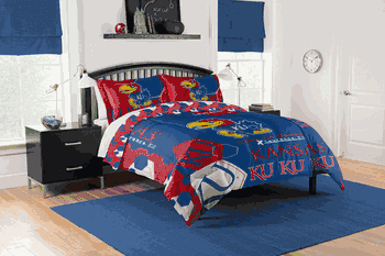NCAA Kansas Jayhawks Hexagon Take F/Q Comforter Set