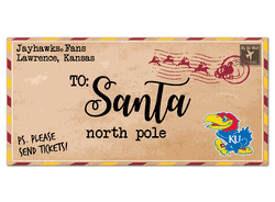 Kansas Jayhawks To Santa 6x12 Sign