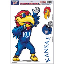 Kansas Jayhawks Ultra Decal 11in x 17in Mascot