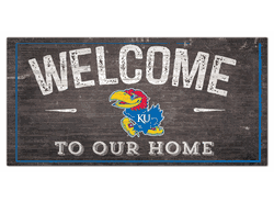 Kansas Jayhawks Welcome Distressed 6 x 12
