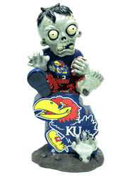 Kansas Jayhawks Zombie Figurine - On Logo w/Football CO