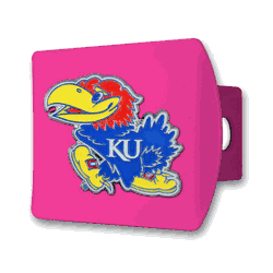 Kansas Pink Metal Hitch Cover with  3D Color Emblem