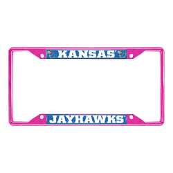 Kansas Pink Metal License Plate Frame - 6.25"x12.25"