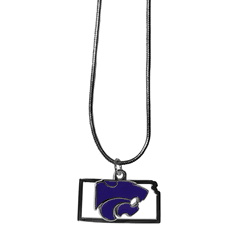 Kansas St. Wildcats State Charm Necklace