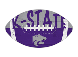 Kansas State Wildcats 12" Football Cutout Sign with City Name