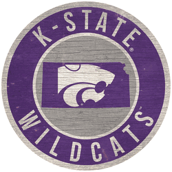 Kansas State Wildcats 12 in. Circle w/ State Sign