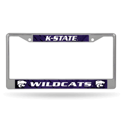 Kansas State Wildcats  12" x 6" Chrome Frame With Decal Inserts