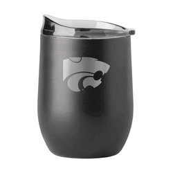Kansas State Wildcats 16oz Black Etch Powder Coat Curved Bev