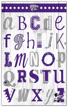 Kansas State Wildcats Alphabet 11x19 Sign