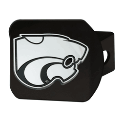 Kansas State Wildcats Black Metal Hitch Cover with Metal Chrome 3D Emblem