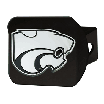 Kansas State Wildcats Black Metal Hitch Cover with Metal Chrome 3D Emblem