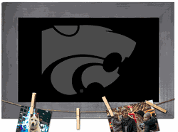 Kansas State Wildcats Blank Chalkboard with frame & clothespins 11x19 Sign