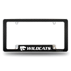 Kansas State Wildcats Carbon Fiber 12" x 6" Chrome All Over Automotive License Plate Frame for Car/Truck/SUV
