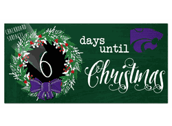 Kansas State Wildcats Chalk Christmas Countdown 6x12 Sign