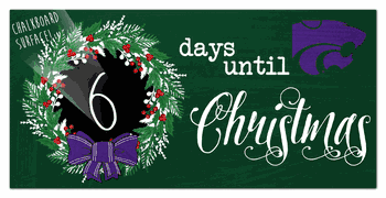 Kansas State Wildcats Chalk Christmas Countdown 6x12 Sign