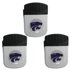 Kansas State Wildcats Chip Clip Magnet with Bottle Opener, 3pk