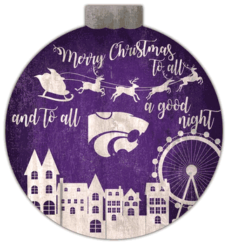 Kansas State Wildcats Christmas Village 12in Wall Art