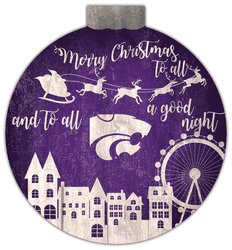 Kansas State Wildcats Christmas Village 12in Wall Art