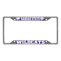 Kansas State Wildcats Chrome Metal License Plate Frame, 6.25in x 12.25in
